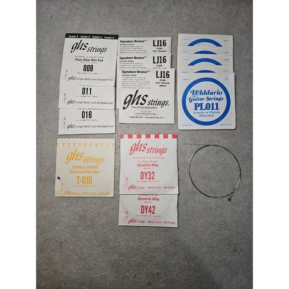 Guitar Strings Mixed Lot Of 15 GHS/D'Addario New Old Stock Various Gauges - Picture 1 of 6